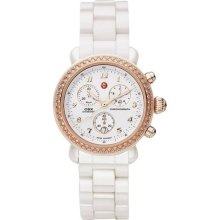 Michele Ladies CSX White Dial Diamond Bezel Watch MWW03N000004 ...