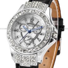 Miler Luxury Crystal Lady Women White Dial Analog Quartz Wrist Watch Dailyetrade