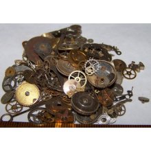 Mix 80g Lg, 20g Small Steampunk Vintage Watch Gears Movement Parts Pieces Dials