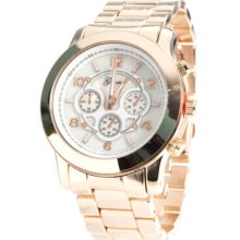 Mk Chronograph Style Geneva Medium Bracelet Watch- Rose Gold