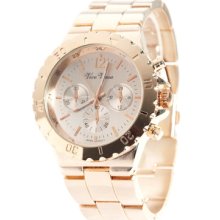 Mk Style Vice Versa Large Chronograph Watch- Rose Gold