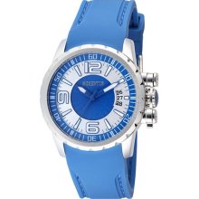 Momentus Stainless Steel with Blue Rubber Band Blue and White Dia ...