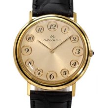 Movado 18k Gold Telephone Dial Watch