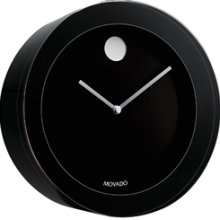 Movado Museum Dial Black Crystal Round Clock