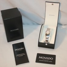 Movado Timema Women's Wristwatch Watch Mother Of Pearl Museum Dial In Box