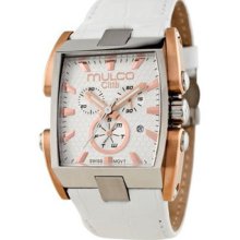 Mulco Mw1-20185-113 Citta Chronograph Dial Gold White Leather Watch