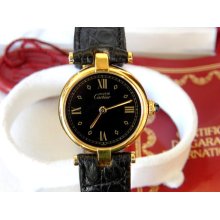 Must De Cartier 18ct gold plated (Vermeil) wrist watch