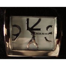 Narmi-2 Hole Multi Strand-watch Face-beading-square-silver-white-1 & 1/4