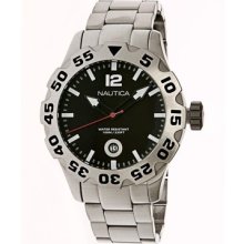 Nautica Mens Black Dial Stainless Steel Watch N17549g