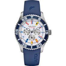 Nautica Men's Sport N12627G Blue Resin Quartz Watch with White