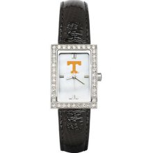 NCAA - Tennessee Volunteers Ladies Allure Watch Black Leather Strap