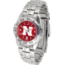 Nebraska Cornhuskers Sport Steel Band AnoChrome-Ladies Watch