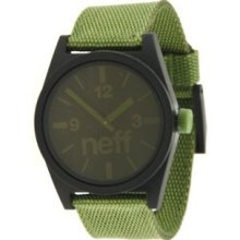 Neff Men's Nf0209-olive Custom Designed Neff And Nylon Strap Olive Watch