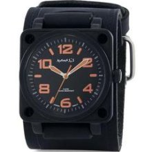 Nemesis Men's Signature Orange SQ Drive Leather Cuff Band