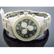 New Aqua Master 40 Mm Round 20 Diamonds Black Face Watch