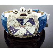 New Aqua Master Bubble Loop 1.25 Ct Diamond Watch White And Blue Face