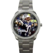 New England Patriots Unisex Silver-Tone Sports Metal Watch 01