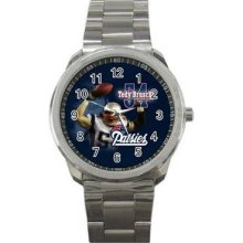 New England Patriots Unisex Silver-Tone Sports Metal Watch 12