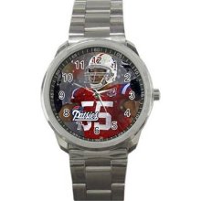 New England Patriots Unisex Silver-Tone Sports Metal Watch 07