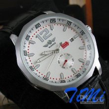 New Mens Day Automatic Watch Luxury White Dial Chrono