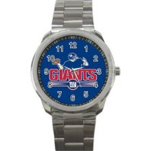 New York Giants Unisex Silver-Tone Sports Metal Watch 05