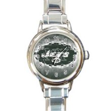 New York Jets 16 Starter Italian Charm Links Round Watch 07