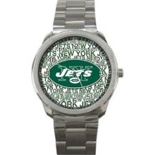 New York Jets Unisex Silver-Tone Sports Metal Watch 08