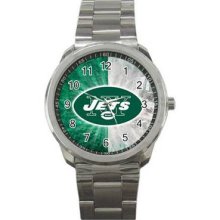 New York Jets Unisex Silver-Tone Sports Metal Watch 01