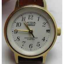 Nice Ladies Acqua (indiglo) Quartz Watch....must Lk ..easy Read Dial