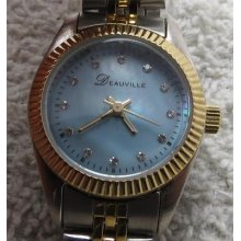 Nice Ladies Beautiful 2-tone Deauville Quartz Watch. Lk.baby Blue Dial