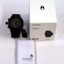 Nixon Authentic Watch Steelcat Chronograph All Black Rubber A313 001