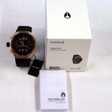 Nixon Authentic Watch Steelcat Chronograph Rose Gold Black A313 1098