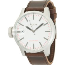 Nixon Chronicle Watch - Men's Silver/Brown, One Size