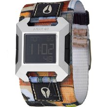 Nixon Men's 'The Block' Stainless Steel, Fabric Digital Quartz Wa ...