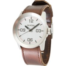 Nixon Private Watch - Men's Silver/Brown, One Size