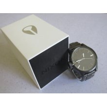 Nixon Wrist Watch The Chronicle Ss All Gunmetal | 100m Steel Swiss Movt W/ Box