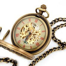 Nostalgic Dail 12 Constellations Zodiac Horoscope Mechanical Hollow Pocket Watch