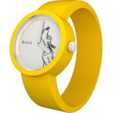 O Clock Unisex Disney Watch Ocd01-M (Medium) With Pluto Sketch - Yellow Hypoallergenic Silicon Rubber Watch Strap