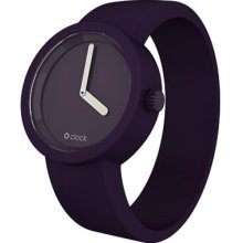 O Clock Unisex Tone On Tone Watch Oct18-M (Medium) With Traffic Purple Hypoallergenic Silicon Rubber Watch Strap