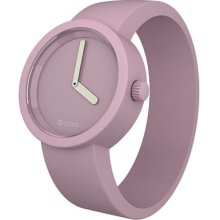 O Clock Unisex Tone On Tone Watch Oct15-S (Small) With Powder Pink Hypoallergenic Silicon Rubber Watch Strap