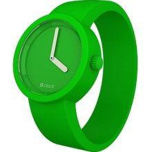 O Clock Unisex Tone On Tone Watch Oct01-S (Small) With Apple Green Hypoallergenic Silicon Rubber Watch Strap