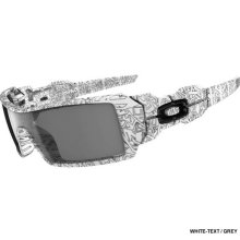 Oakley Oil Rig Sunglasses - White Text/Grey Lens 03-461