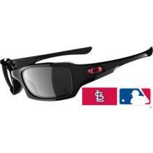 Oakley - Sun - St. Louis Cardinals - Fives Squared (Cardinals Polished Black / Black Mirrored Iridium (24-270) One Size Fits All)