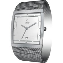 Obaku Harmony Mens Analog Stainless Watch - Silver Bracelet - White Dial - V102GCCMC