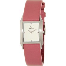 Obaku Women's V107 V107LCIRP Pink Leather Quartz Watch with White Dial