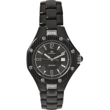 Oceanaut Ladies Swiss Crystal Black Ceramic Watch Msrp $795.00