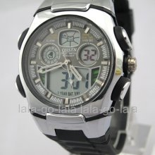 Ohsen Backlight Digital Date Mens Water Resistant Quartz Wrist Watch