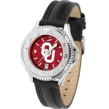 Oklahoma Sooners Ladies Leather Wristwatch