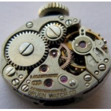 Old Gruen 230 Watch Movement 17 Jewels 3 Adj. For Parts