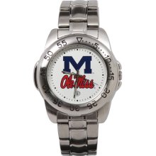 Ole Miss Rebels Men's Stainless Steel Logo Watch